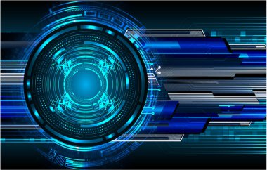 Mavi göz siber devre gelecekteki teknoloji konsepti