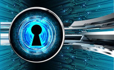 Sayısal arkaplan ve siber güvenlik konusunda kapatılmış asma kilit