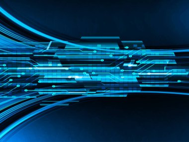 Mavi siber devre gelecekteki teknoloji konsepti