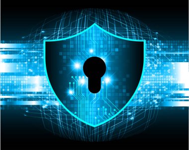 Sayısal arkaplan ve siber güvenlik konusunda kapatılmış asma kilit