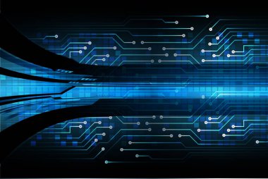 Mavi siber devre gelecekteki teknoloji konsepti