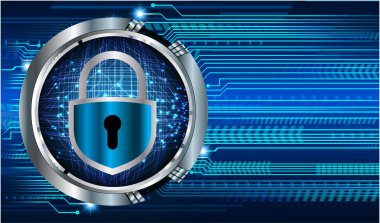 Sayısal arkaplan ve siber güvenlik konusunda kapatılmış asma kilit