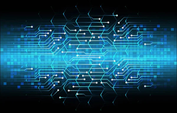 Fondo Concepto Tecnología Futura Circuito Cibernético Azul — Archivo Imágenes Vectoriales