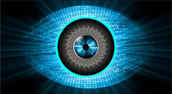 Blue Eye Cyber Circuit Future Technology Concept Background — Stock Vector