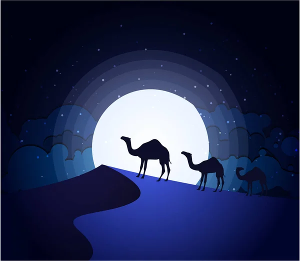 Vector Ilustración Camello Desierto — Archivo Imágenes Vectoriales