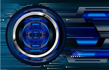 Mavi göz siber devre gelecekteki teknoloji konsepti