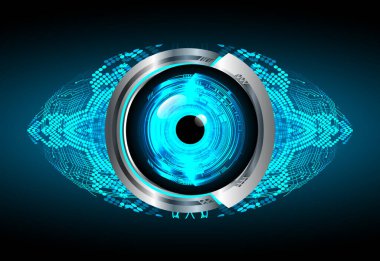 Mavi göz siber devre gelecekteki teknoloji konsepti
