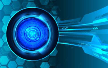 Mavi göz siber devre gelecekteki teknoloji konsepti