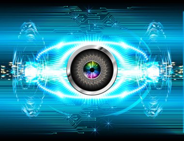 Mavi göz siber devre gelecekteki teknoloji konsepti