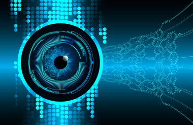 Mavi göz siber devre gelecekteki teknoloji konsepti