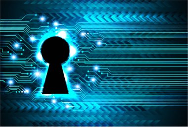 Sayısal arkaplan ve siber güvenlik konusunda kapatılmış asma kilit