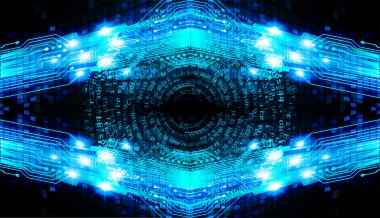 Mavi siber devre gelecekteki teknoloji konsepti