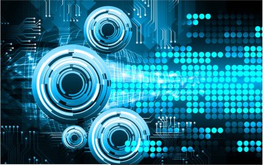 Mavi göz siber devre gelecekteki teknoloji konsepti