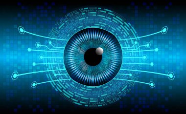 Mavi göz siber devre gelecekteki teknoloji konsepti