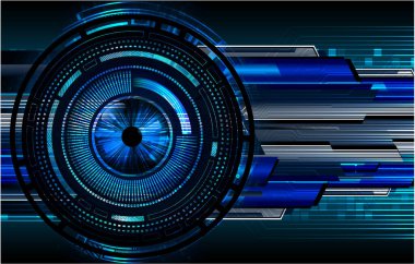 Mavi göz siber devre gelecekteki teknoloji konsepti