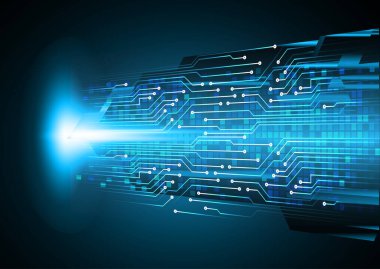 Mavi siber devre gelecekteki teknoloji konsepti