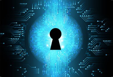 Sayısal arkaplan ve siber güvenlik konusunda kapatılmış asma kilit