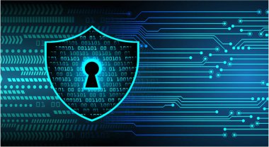 Sayısal arkaplan ve siber güvenlik konusunda kapatılmış asma kilit