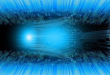 Mavi siber devre gelecekteki teknoloji konsepti