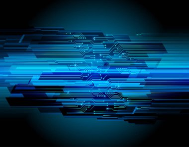 Mavi siber devre gelecekteki teknoloji konsepti