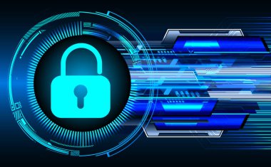 Sayısal arkaplan ve siber güvenlik konusunda kapatılmış asma kilit