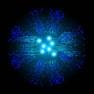 Mavi siber devre gelecekteki teknoloji konsepti