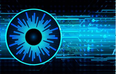 Mavi göz siber devre gelecekteki teknoloji konsepti