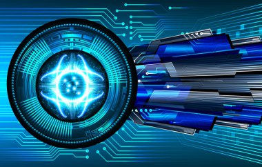 Mavi göz siber devre gelecekteki teknoloji konsepti