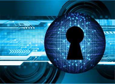 Sayısal arkaplan ve siber güvenlik konusunda kapatılmış asma kilit