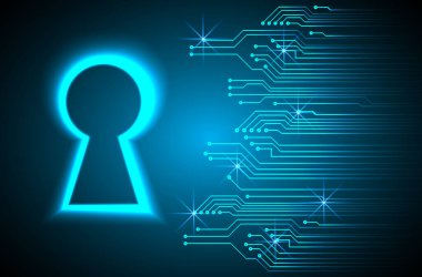 Sayısal arkaplan ve siber güvenlik konusunda kapatılmış asma kilit