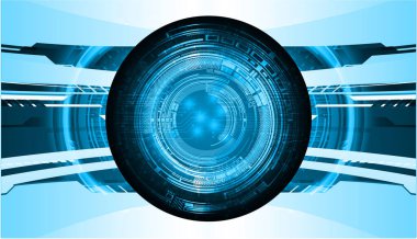 Mavi göz siber devre gelecekteki teknoloji konsepti