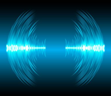 Ses dalgaları dalgalanan koyu mavi ışık