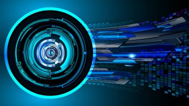 Mavi göz siber devre gelecekteki teknoloji konsepti