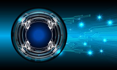 Mavi göz siber devre gelecekteki teknoloji konsepti