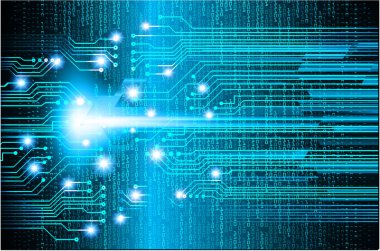 Mavi siber devre gelecekteki teknoloji konsepti