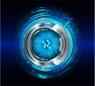 Mavi göz siber devre gelecekteki teknoloji konsepti