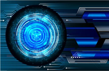 Mavi göz siber devre gelecekteki teknoloji konsepti