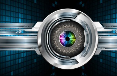 Mavi göz siber devre gelecekteki teknoloji konsepti