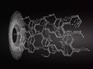 Mavi siber devre gelecekteki teknoloji konsepti