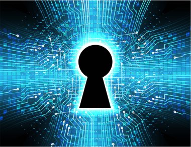 Sayısal arkaplan ve siber güvenlik konusunda kapatılmış asma kilit