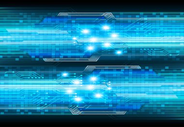 Mavi siber devre gelecekteki teknoloji konsepti