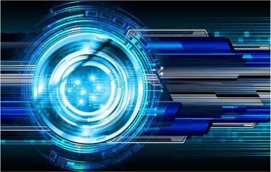 Mavi göz siber devre gelecekteki teknoloji konsepti