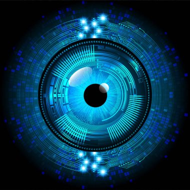 Mavi göz siber devre gelecekteki teknoloji konsepti