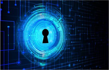 Sayısal arkaplan ve siber güvenlik konusunda kapatılmış asma kilit