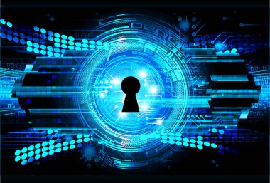 Sayısal arkaplan ve siber güvenlik konusunda kapatılmış asma kilit