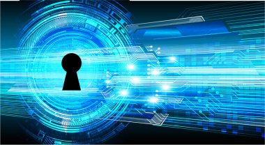 Sayısal arkaplan ve siber güvenlik konusunda kapatılmış asma kilit