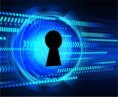 Sayısal arkaplan ve siber güvenlik konusunda kapatılmış asma kilit