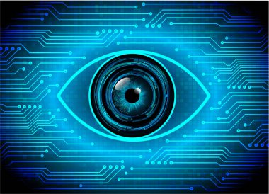 Mavi göz siber devre gelecekteki teknoloji konsepti