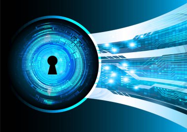 Sayısal arkaplan ve siber güvenlik konusunda kapatılmış asma kilit