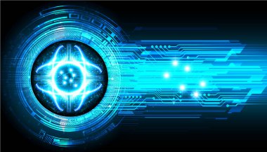 Mavi göz siber devre gelecekteki teknoloji konsepti